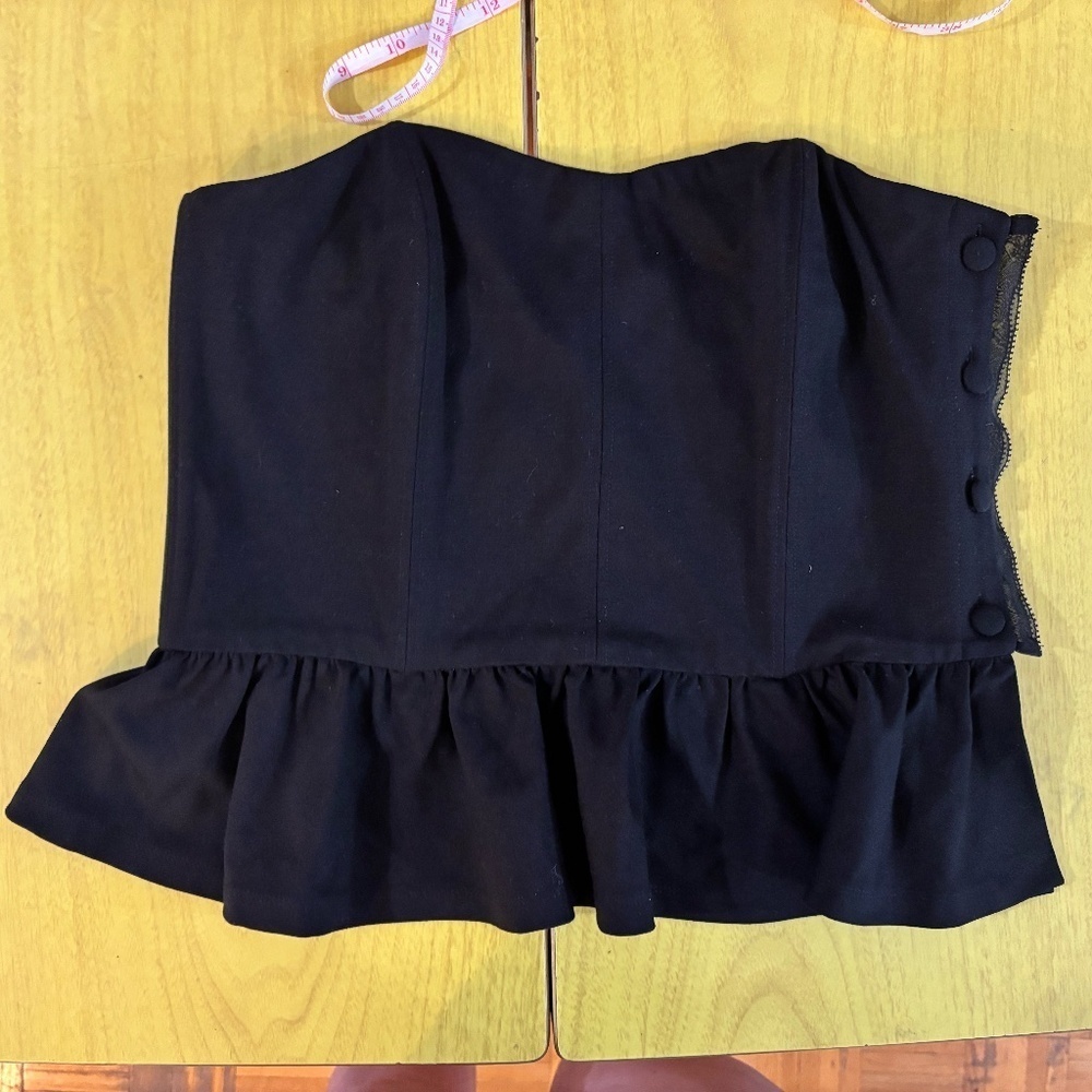 club Monaco black tube top suit material